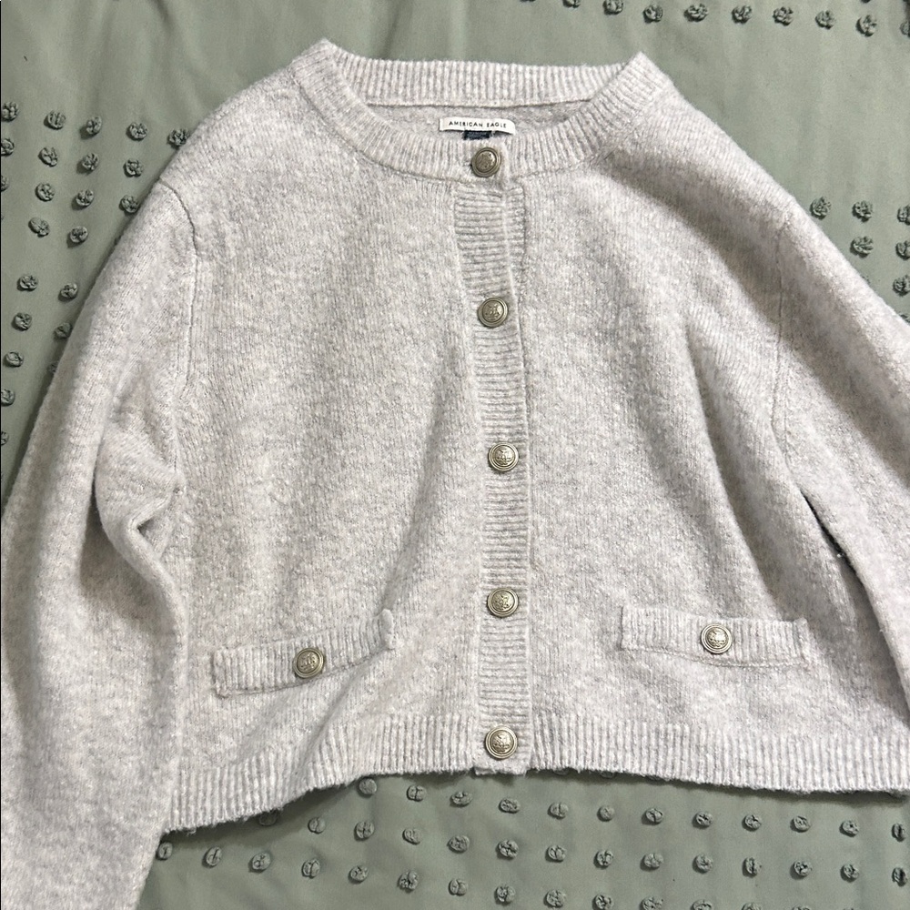 American Eagle Outfitters Heather Gray Cardigan